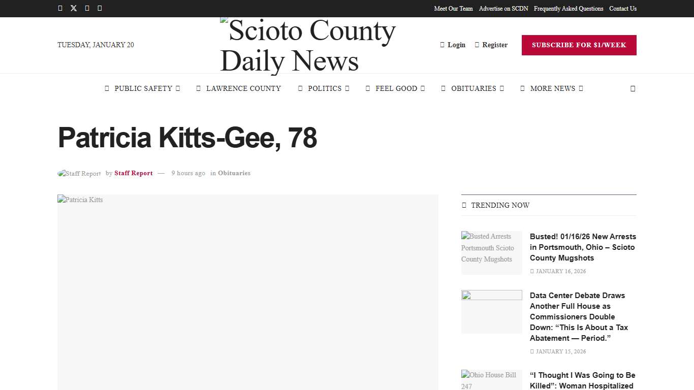 Patricia Kitts-Gee, 78 – Scioto County Daily News