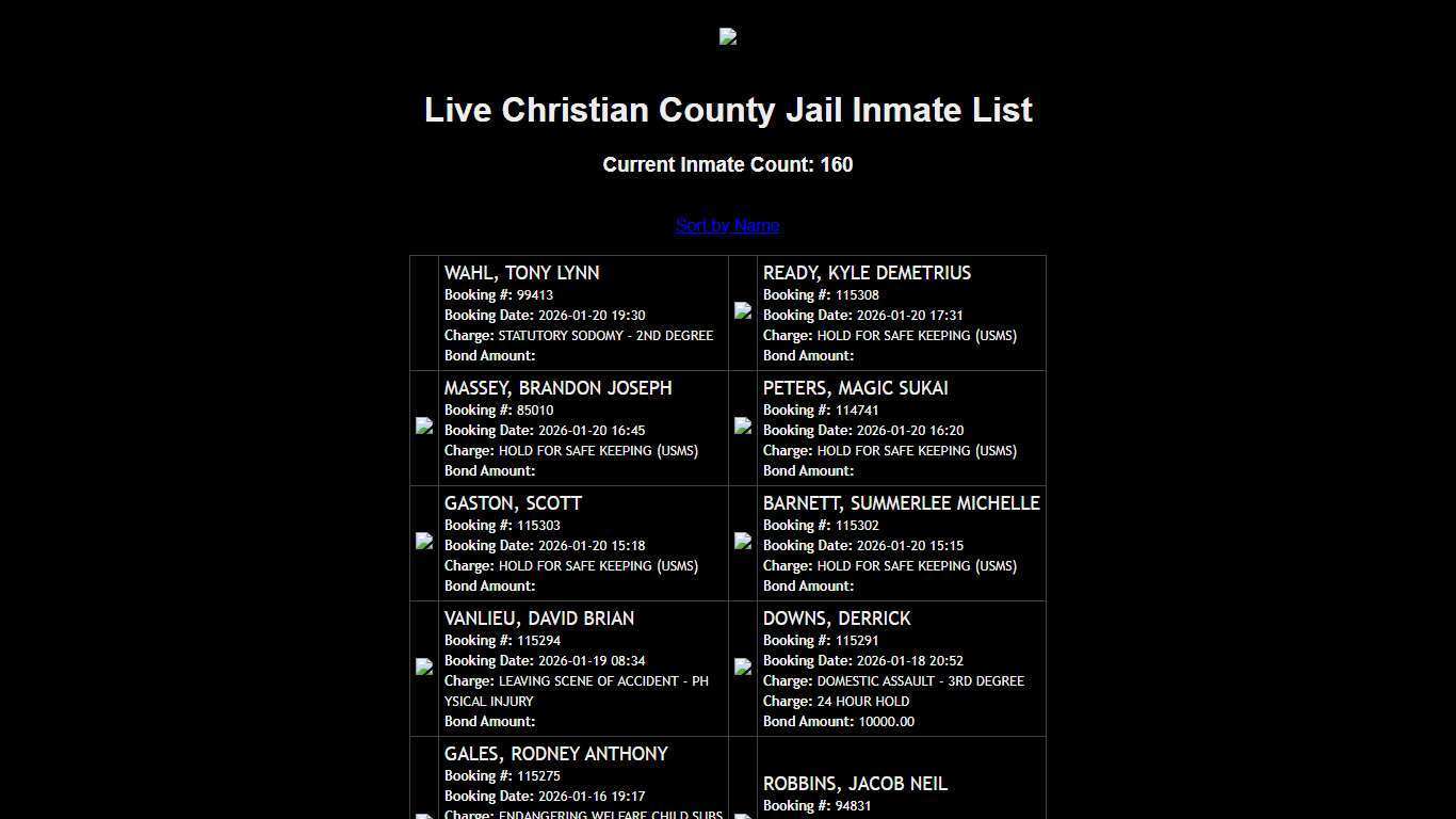 Christian County, MO Live Inmate List